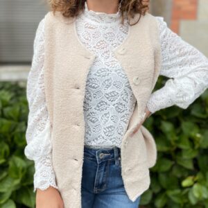 Veste à bouclette beige Stella