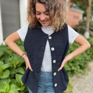Veste à bouclette bleu marine Stella