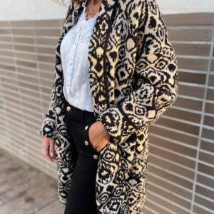 Manteau veste jacquard Loane