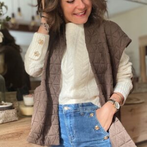 Veste marron sans manche Sidonie