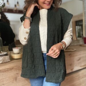 Veste verte sans manche Sidonie