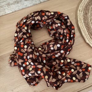 Foulard imprimé taupe Ariane