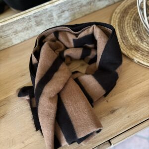 Echarpe à motif noire / taupe Celia