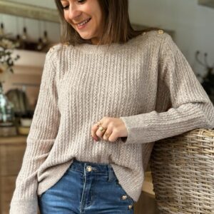 Pull taupe Nora