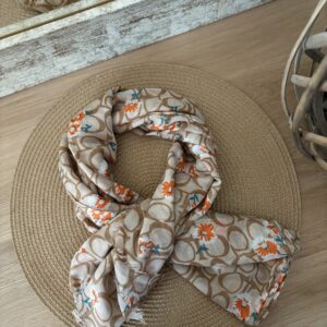 Foulard imprimé orange Carlie