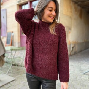 Pull bouclette bordeaux Mika