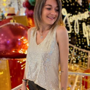 Top à sequins doré Dorian