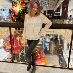 Blouse à sequins doré Enola