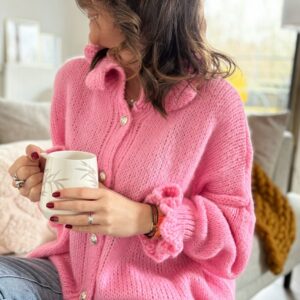 Gilet à froufrou fuchsia Bella