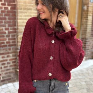 Gilet à froufrou bordeaux Bella