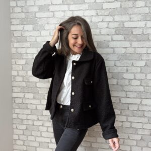 Veste à bouclette noir Elie