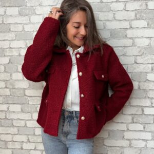 Veste à bouclette bordeaux Elie