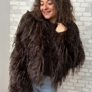 Veste à fourrure chocolat Sirine