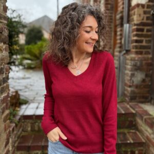 Pull pailleté bordeaux Fred