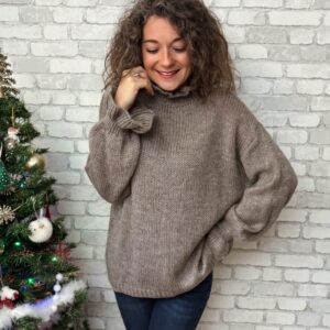 Pull à froufrou taupe Basile