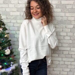 Pull col roulé écru Mathias
