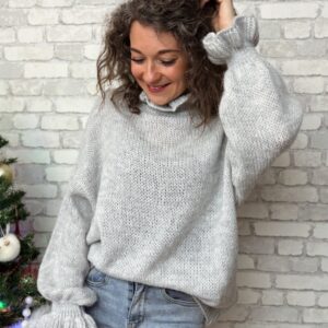 Pull à froufrou gris Basile