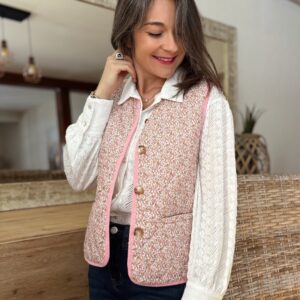 Gilet fleuri sans manche Ariel