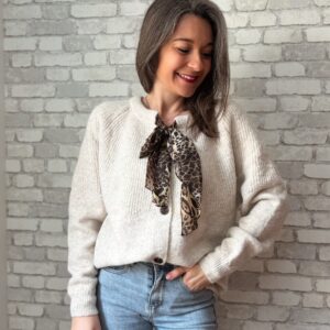 Gilet beige et léopard Amara