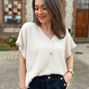 Gilet sans manche beige Thaïs