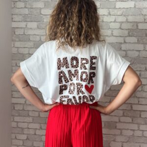T-shirt imprimé léopard "More Amor Por Favor" Elian