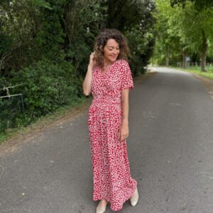 Robe à motif rouge Azélia
