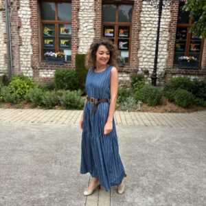 Robe rayée avec ceinture Elora