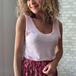Débardeur côtelé rose Adriel