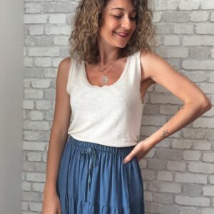 Débardeur côtelé beige Adriel