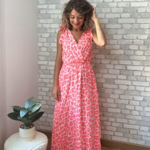 Robe imprimé léopard en gaze de coton Tess