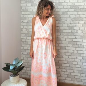 Robe imprimée en gaze de coton Violetta
